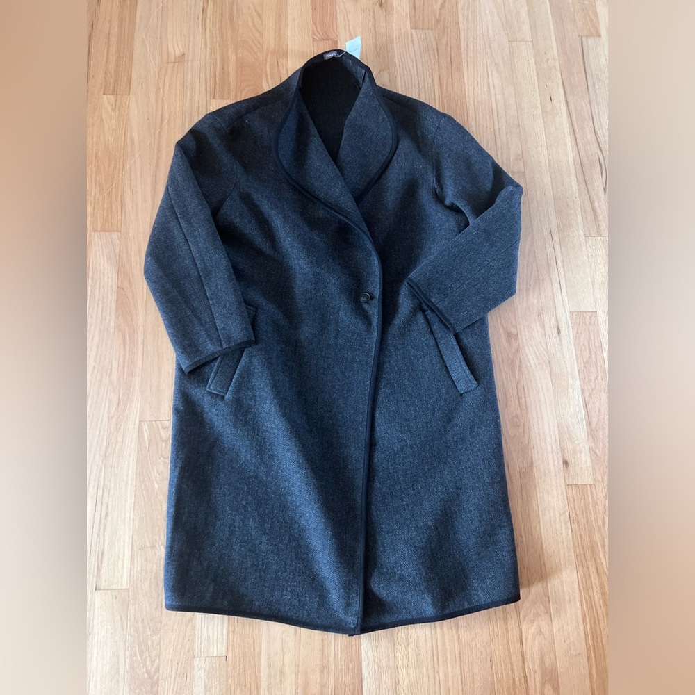 Grey / Charcoal Herringbone Overcoat